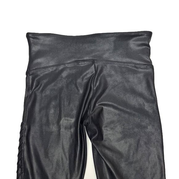 Spanx Faux Leather Moto Leggings Womens Small Petite - Picture 12 of 16